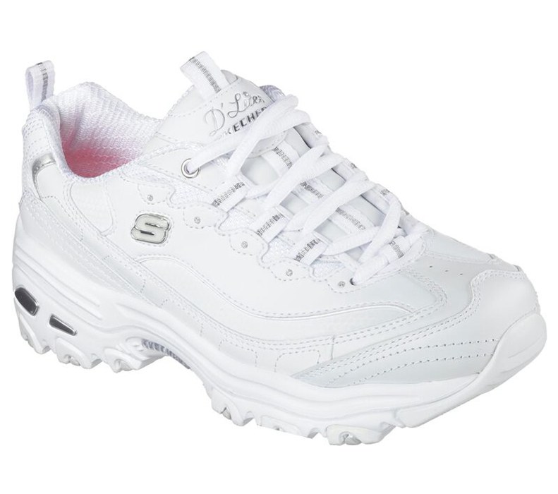 Skechers D'lites - Fresh Start - Womens Sneakers White/Silver [AU-QI9718]